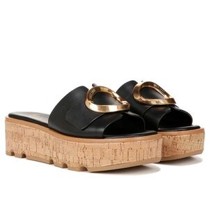 Franco Sarto Hoda Cork Platform Side Sandals
